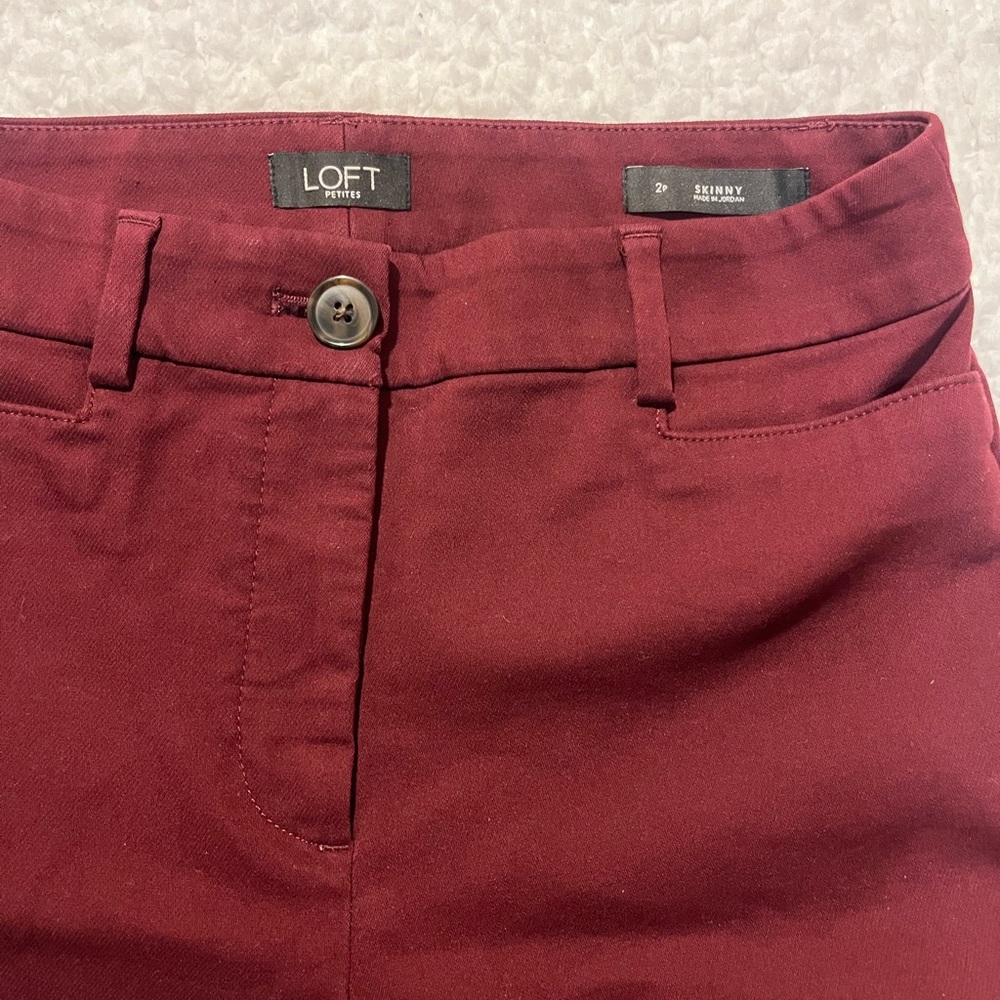 LOFT Burgundy Skinny Pants